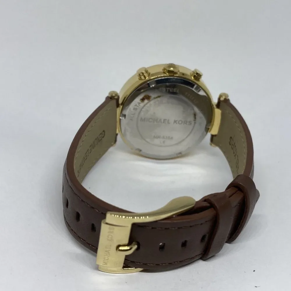 Michael Kors Parker MK5354 Women's Brown Leather Analog Dial Quartz Watch WO364